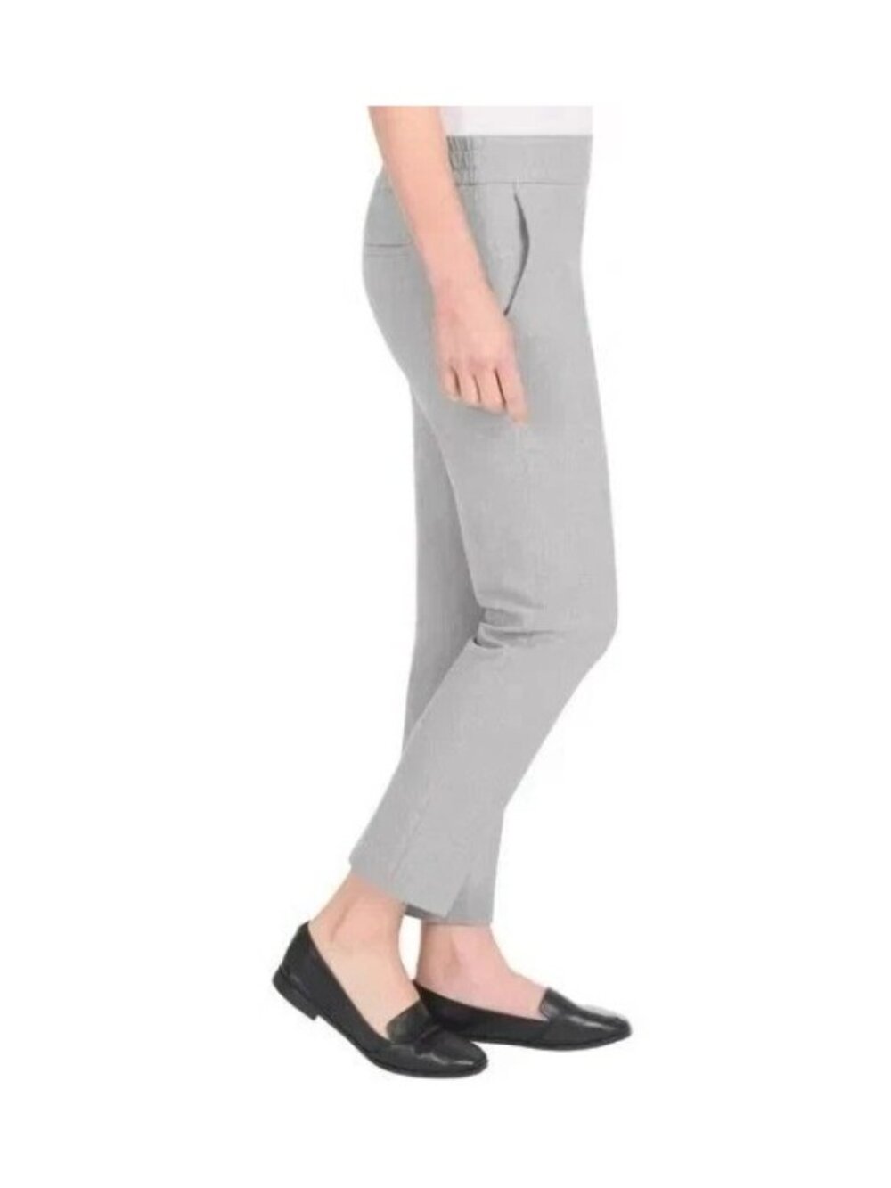 NWT Hilary Radley Women's S Heather Gray Slim Leg Pants 26"  Pull on J2106 - Picture 5 of 14